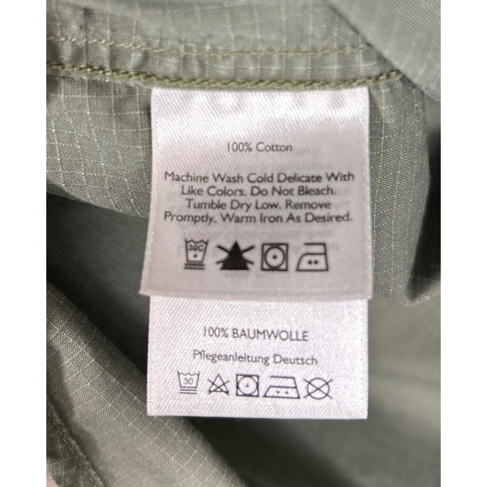Eddie Bauer Mens Olive Green Ripstop Short Sleeve Button Down Utility Shirt 2XL - Picture 6 of 8